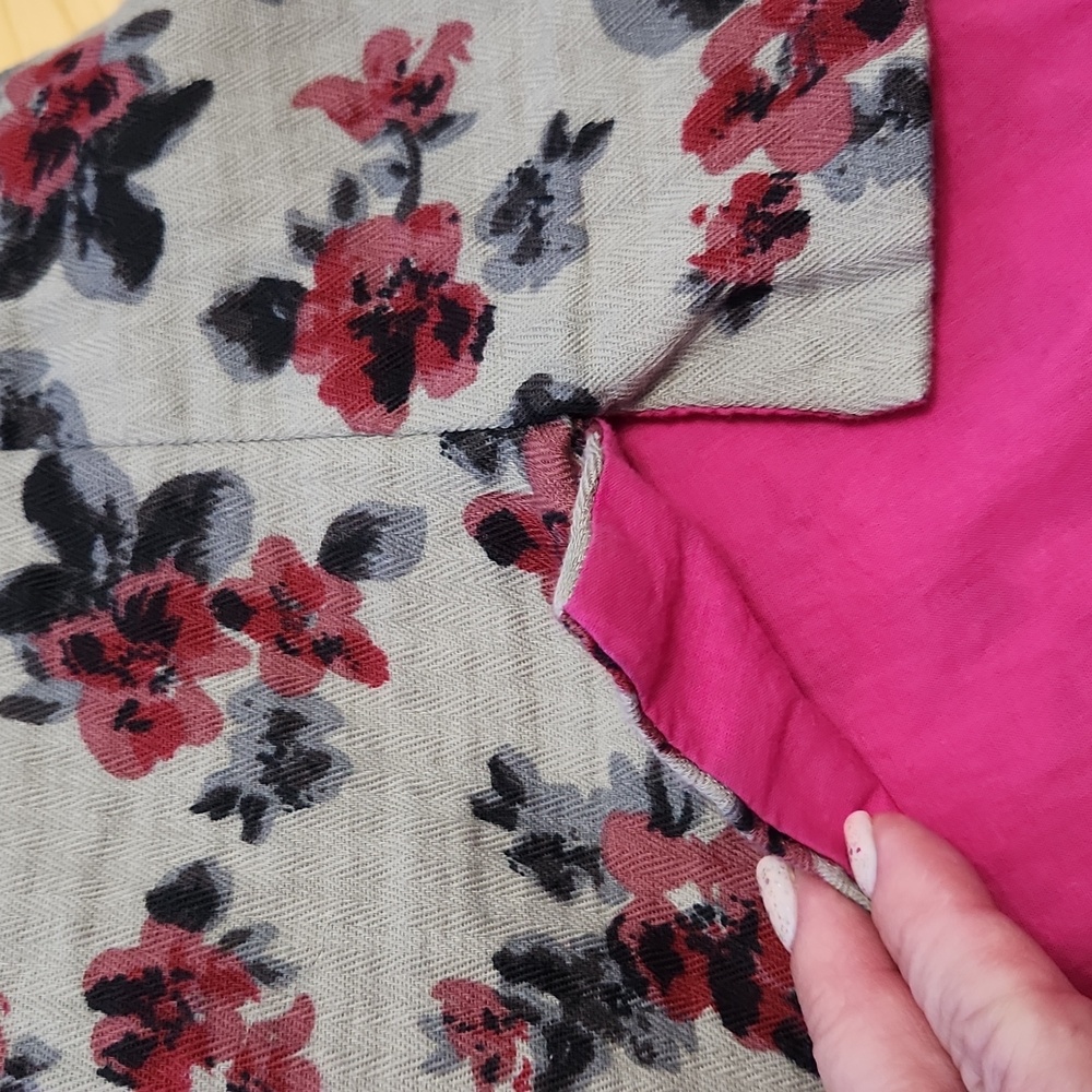 Vintage Chinese Frog Button Jacket Mandarin Collar Floral Blouse Tang Top XL - Picture 13 of 16